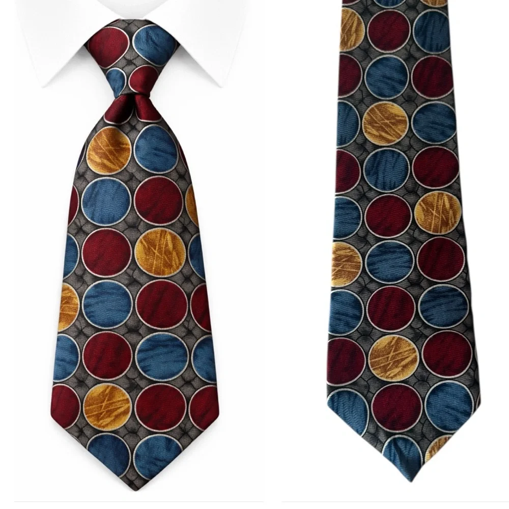Vintage Mens Silk Neck Tie Quiet Luxury Old Money Career Professional Retro